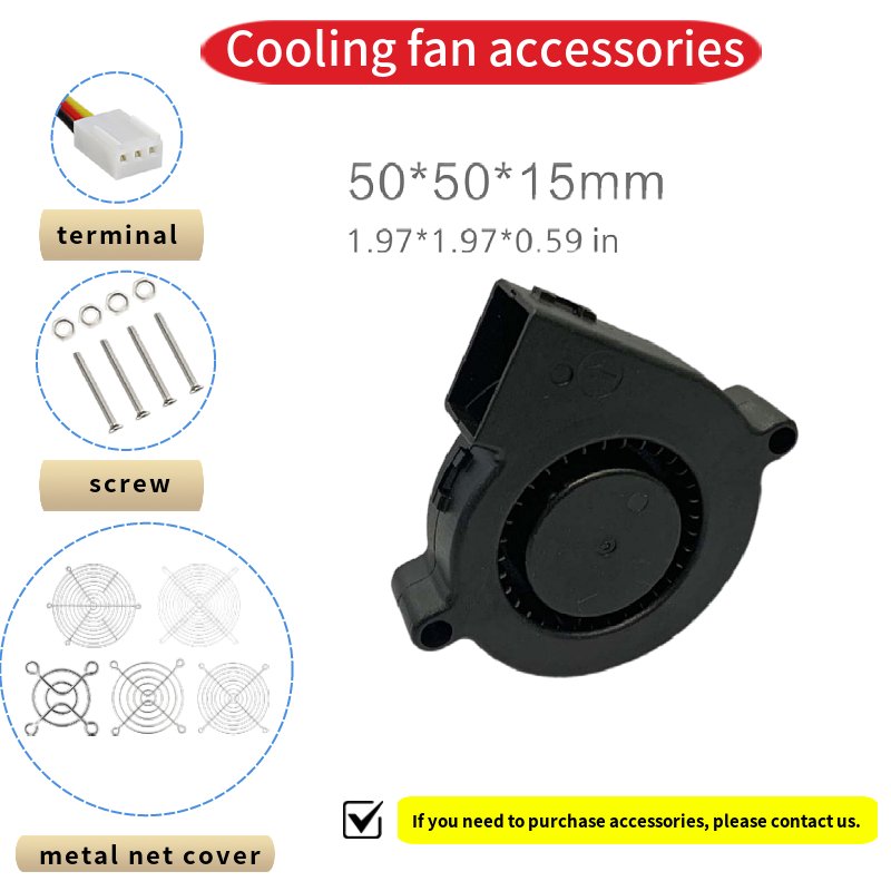 50x50x15 5v 12v 24v Blower Manufacturer 6500RPM Blowers Used in 3D Printer, Humidifier, Cool Xboxs, PC CPU Server Cooling Fan