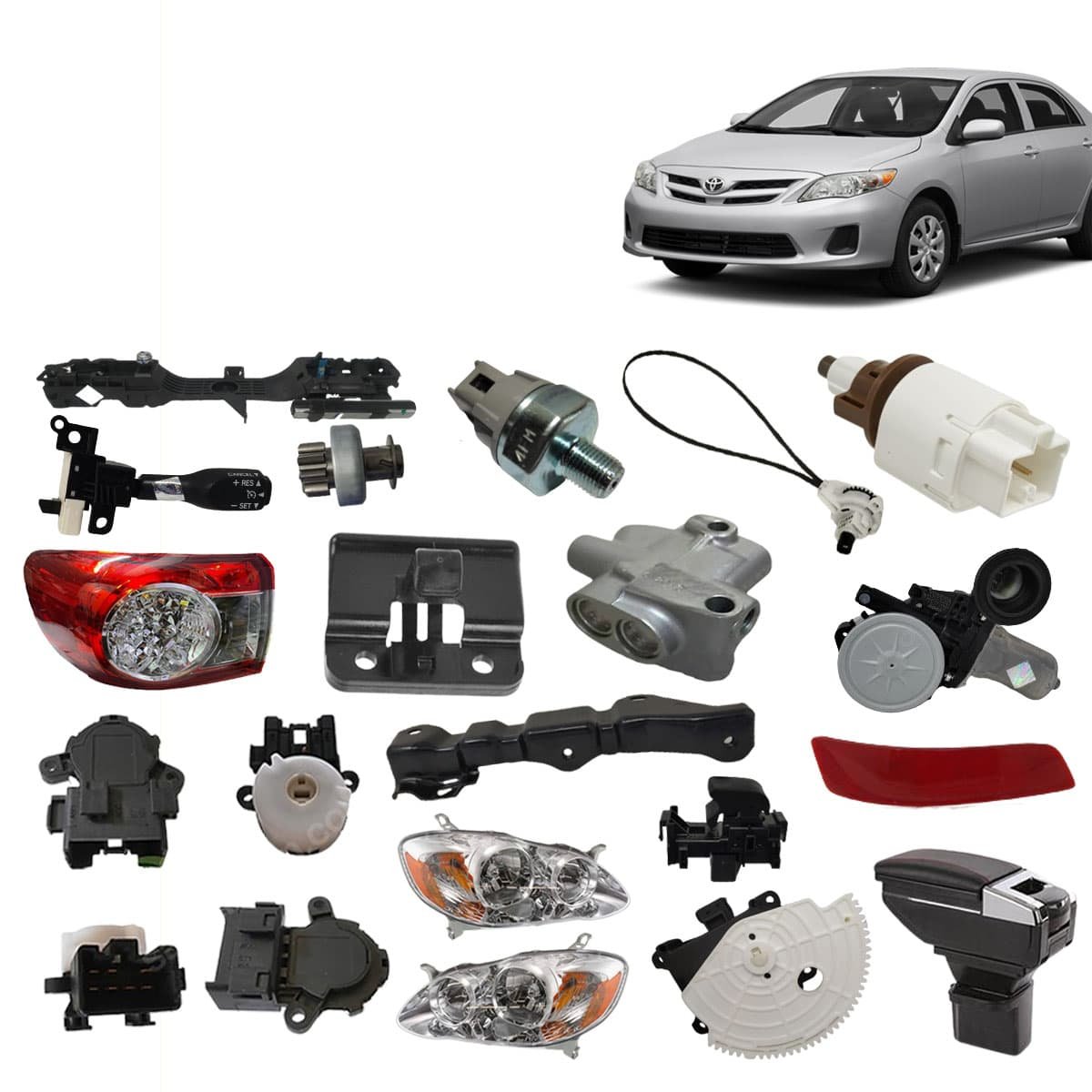 Auto Parts for Toyota Corolla - Accessories Headlight Engine Side Mirror Body Kits Rim Air Conditioning Compressor Wheel Bearing