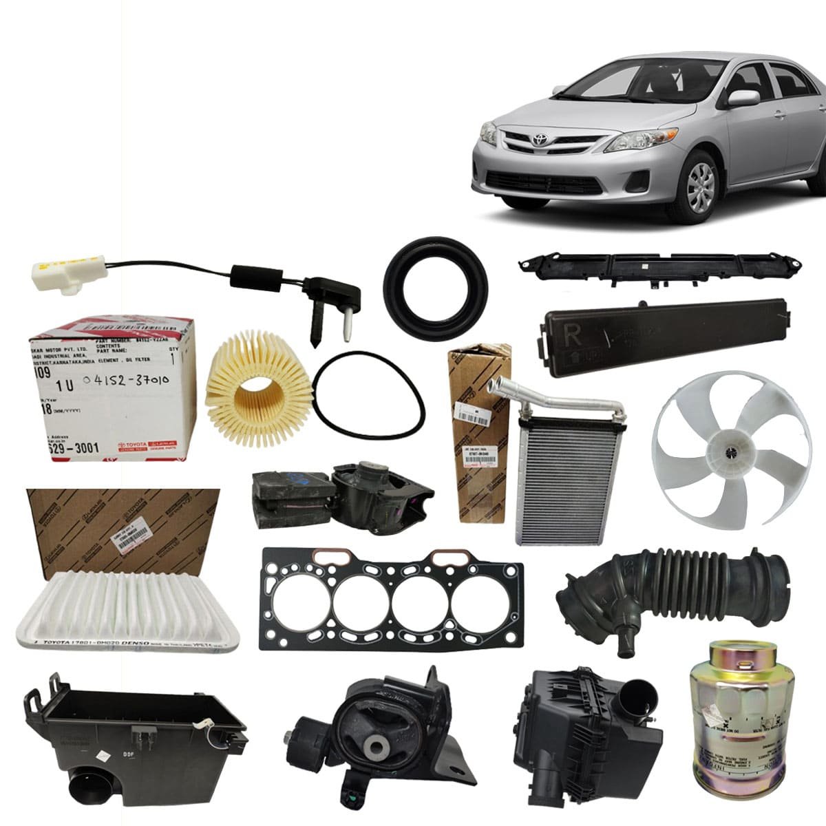 Auto Parts for Toyota Corolla - Accessories Headlight Engine Side Mirror Body Kits Rim Air Conditioning Compressor Wheel Bearing