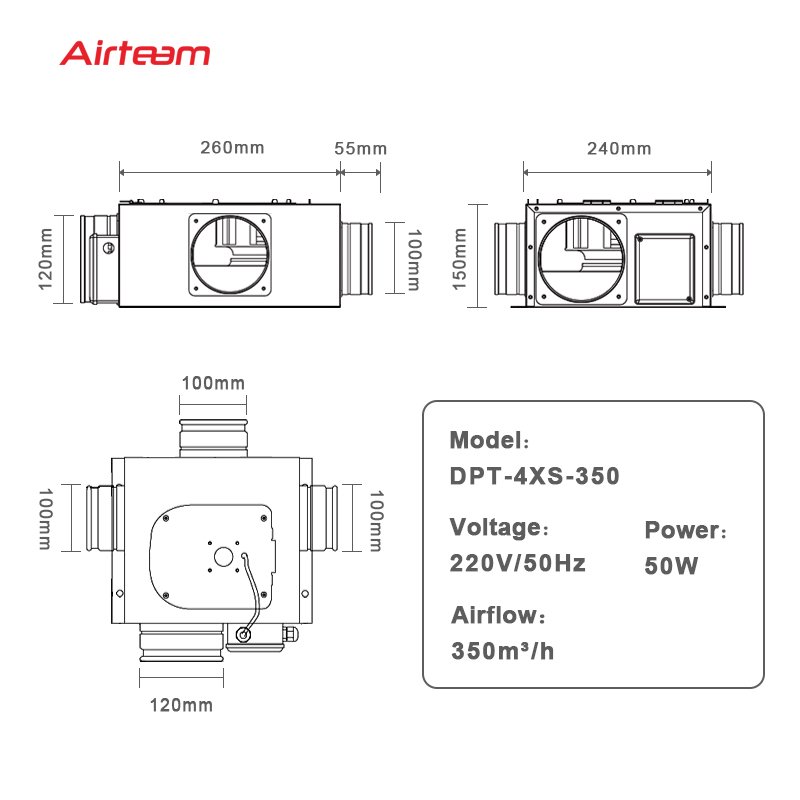 Hot General Industrial Equipment ultra slim centrifugal inline duct fan