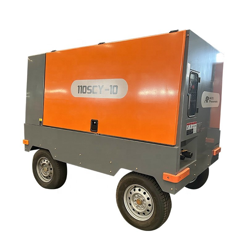 Hot Selling China Aceair Diesel Air Compressor 141SCY-15 diesel Screw air Compressor for Water Well Drilling Rig