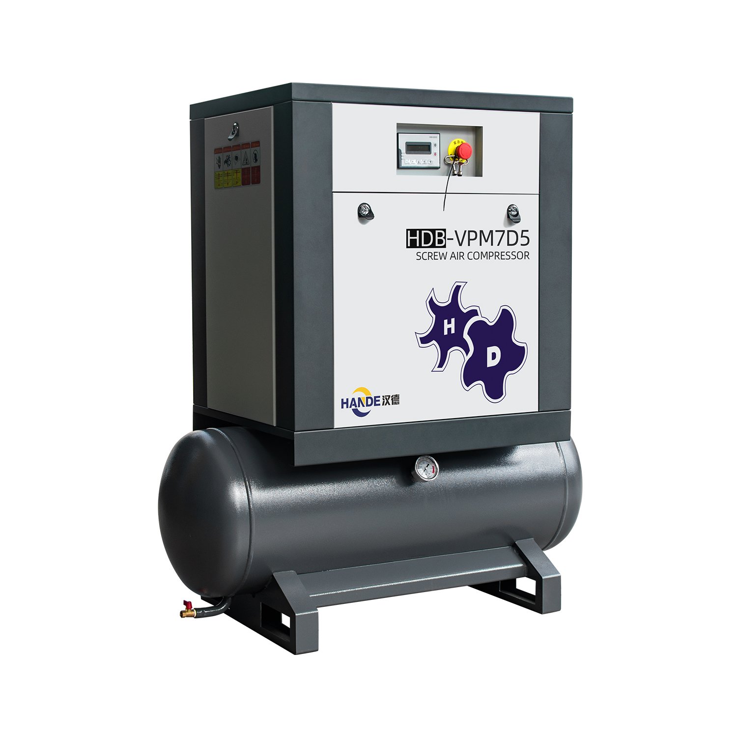 HANDE 2-in-1 Air Compressor 7.5KW 11KW 15KW 18.5KW 22KW Energy Saving 10HP 8 & 10 Bar PM VSD Two in One Screw Air Compressor
