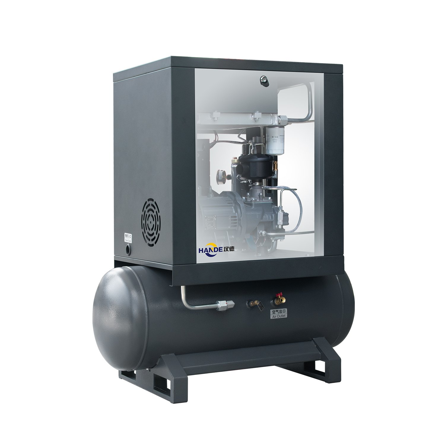 HANDE 2-in-1 Air Compressor 7.5KW 11KW 15KW 18.5KW 22KW Energy Saving 10HP 8 & 10 Bar PM VSD Two in One Screw Air Compressor