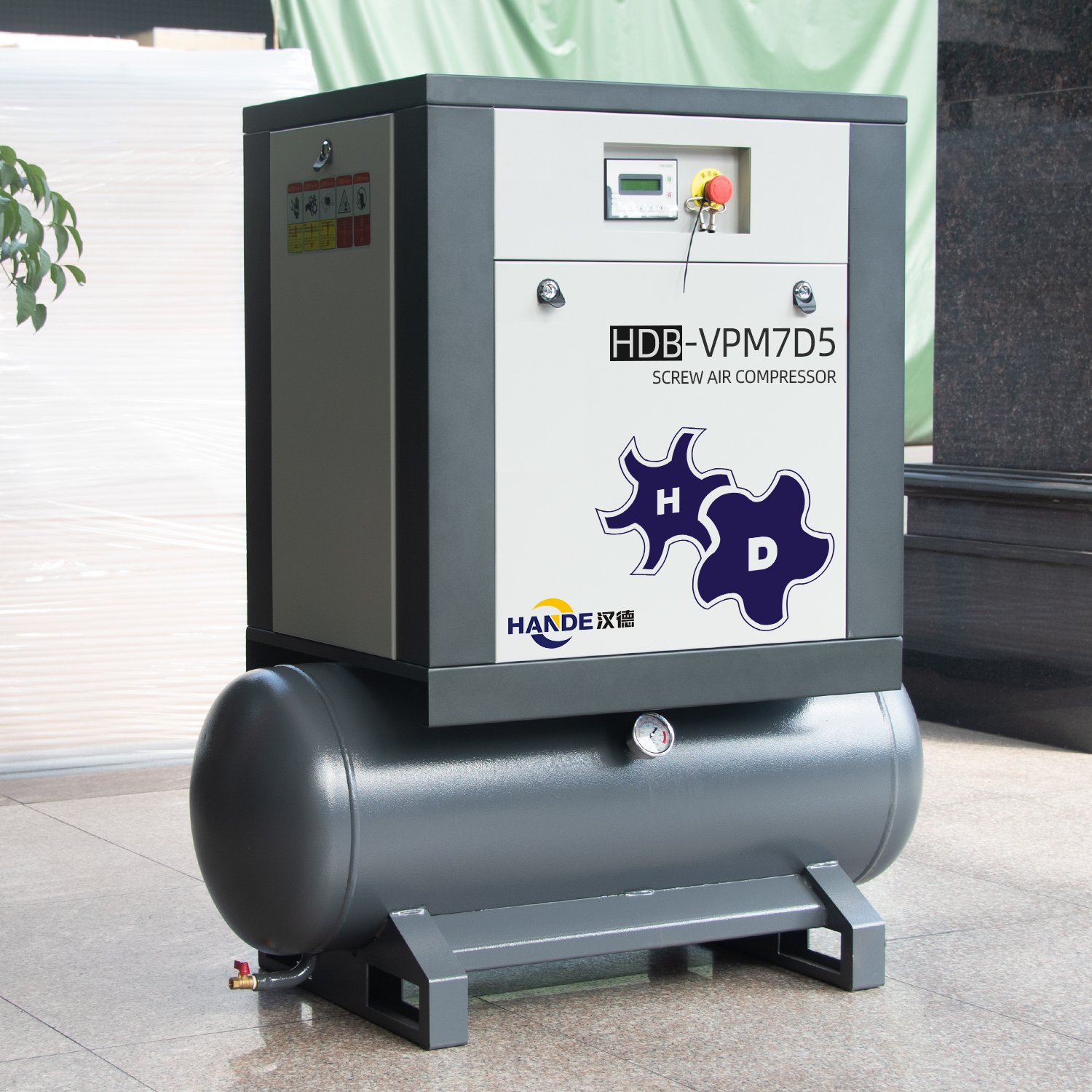 HANDE 2-in-1 Air Compressor 7.5KW 11KW 15KW 18.5KW 22KW Energy Saving 10HP 8 & 10 Bar PM VSD Two in One Screw Air Compressor