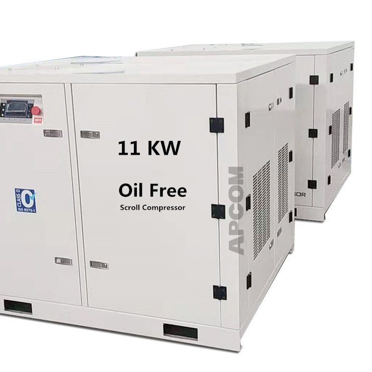 APCOM Low Noise 7.5kw 10hp Aircompressors 7.5 KW 10 HP 28 CFM Scroll Oil Free Air Compressor Air Compressor