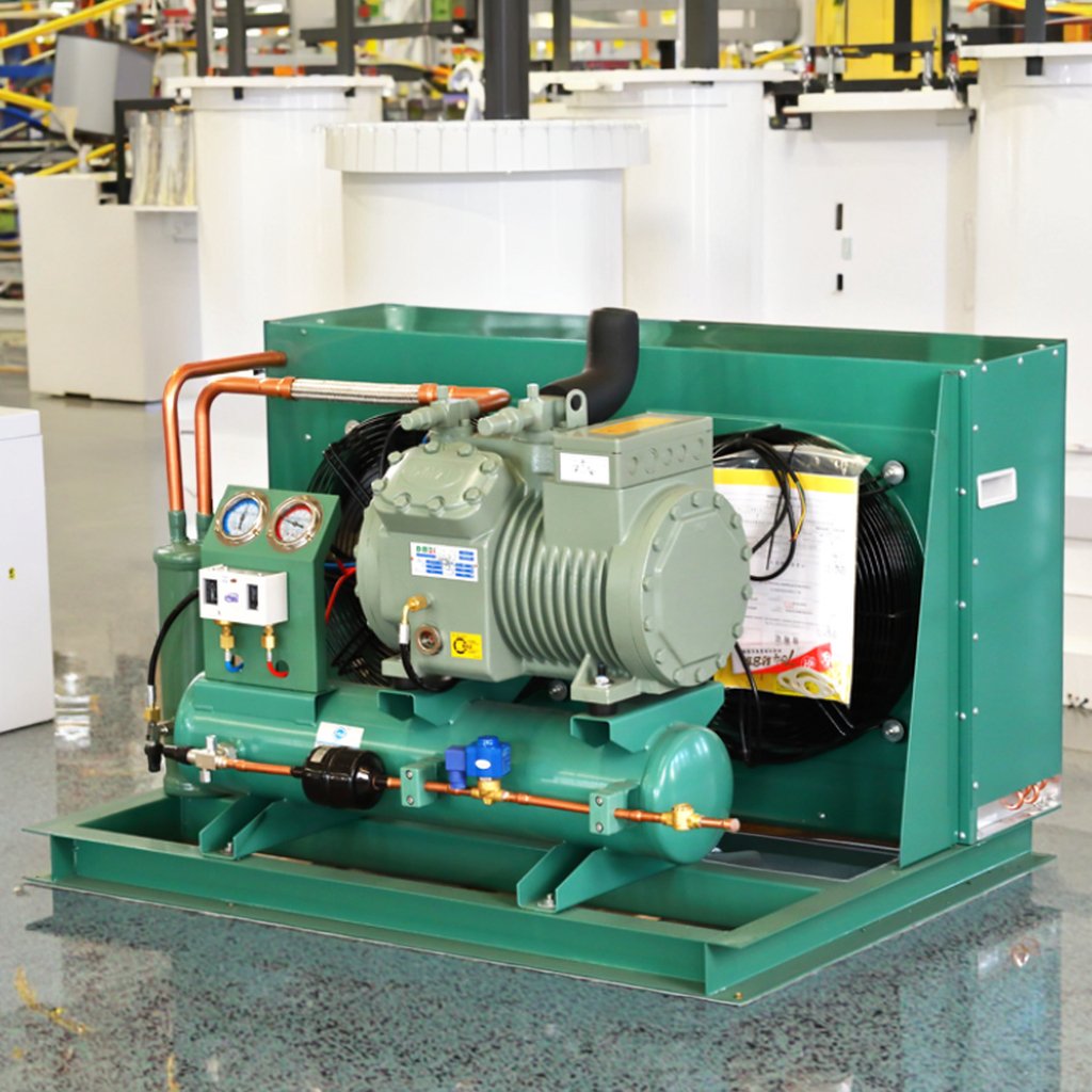 Lucky Star Cooling System Refrigerator Heat Exchange Equipment 6HP Air Condensers Cooler Bitzer Semi Hermetic Condensing Unit