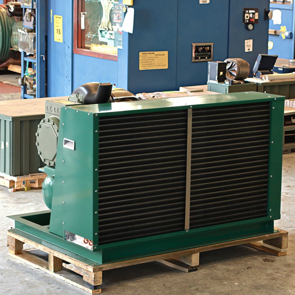 Lucky Star Cooling System Refrigerator Heat Exchange Equipment 6HP Air Condensers Cooler Bitzer Semi Hermetic Condensing Unit