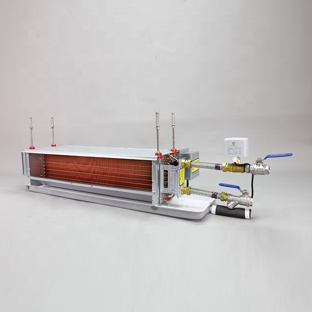 High-end Hvac air Conditioners Chilled Water Fancoil Ceiling Concealed Duct Ultra-thin Fan Coil Units for Hotels with Heat Pump