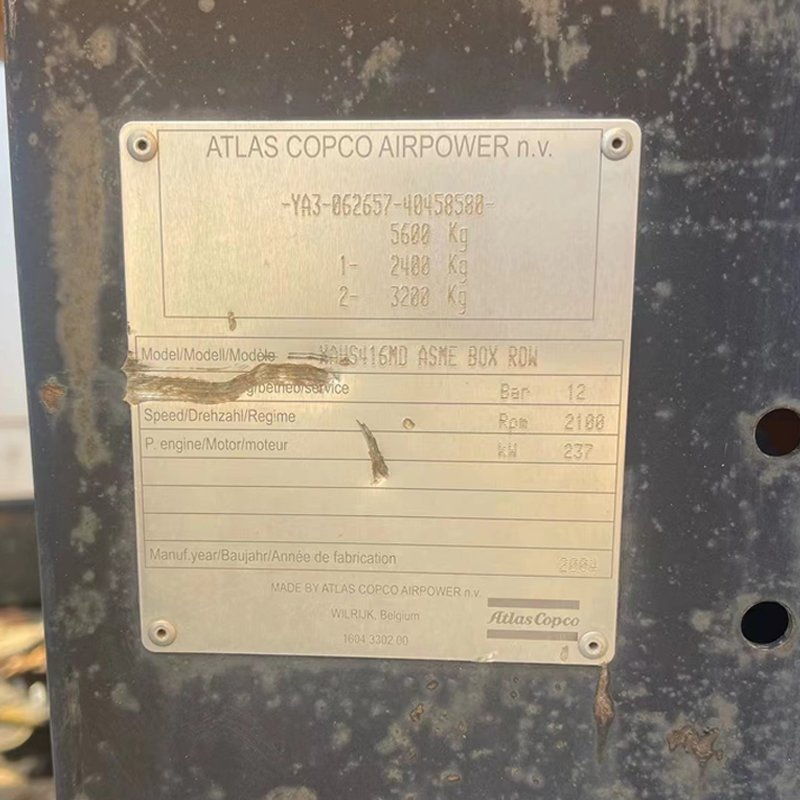 Atlas XAVS206 C Diesel Air Compressor 12.5m3/min 14bar 132kW Second-Hand Used Air Compressor