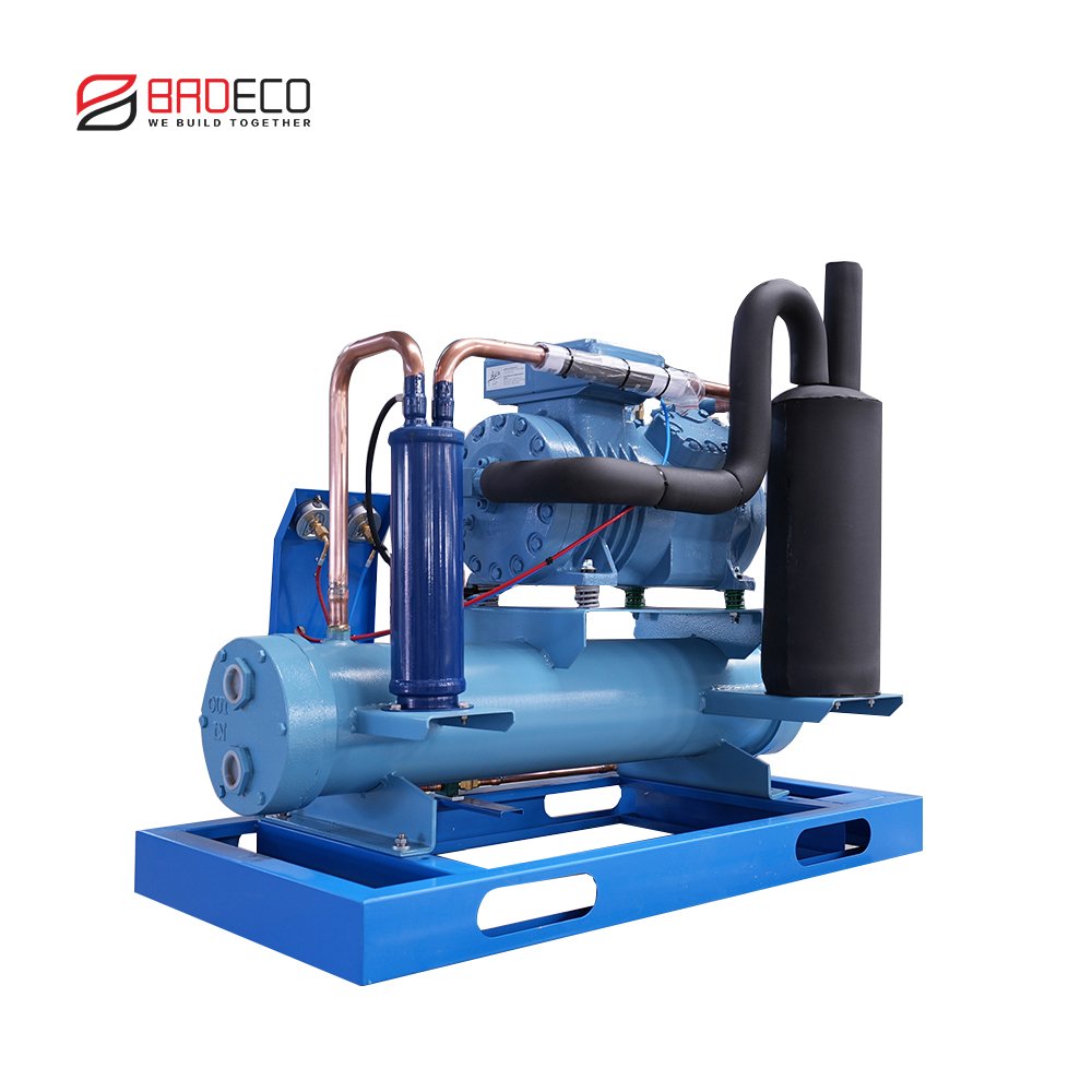 Bitzer 5HP 10HP 15HP Water Cold Plunge Chiller Bitzer Semi Enclosed Reciprocating R404 Compressor Refrigeration Condensing Unit