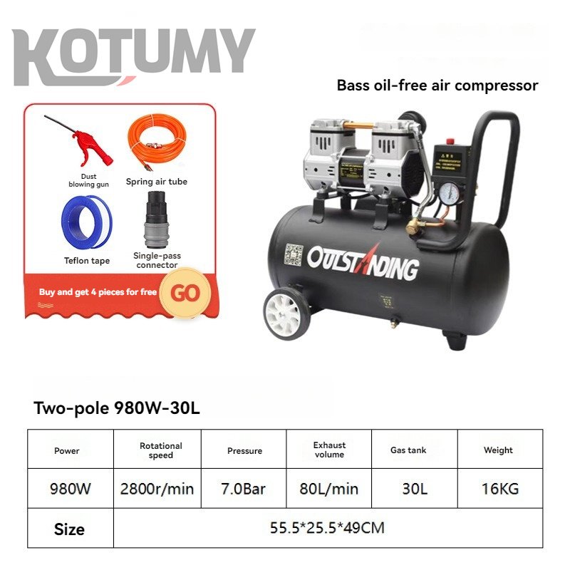 Portable Oil Free Silent Oilless Air Compressor