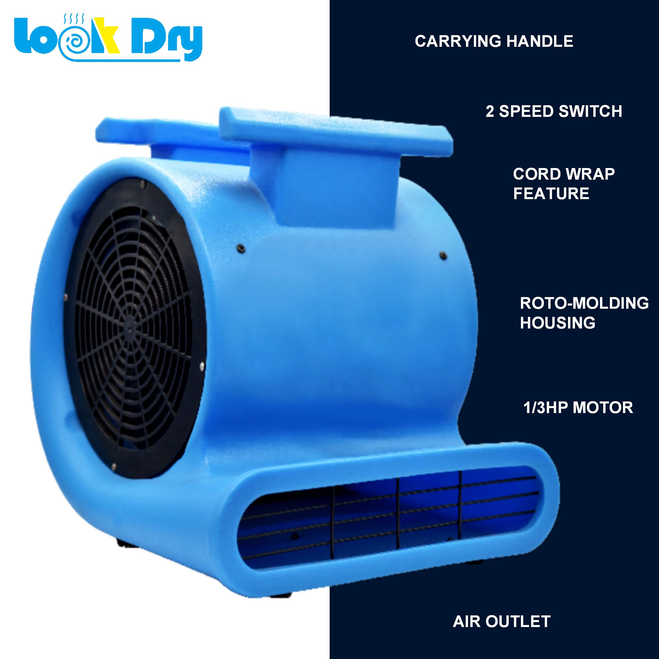Electric Mini Carpet Dryer Blower Fan Industrial Air Mover Stackable Centrifugal Design for Water Damage Restoration