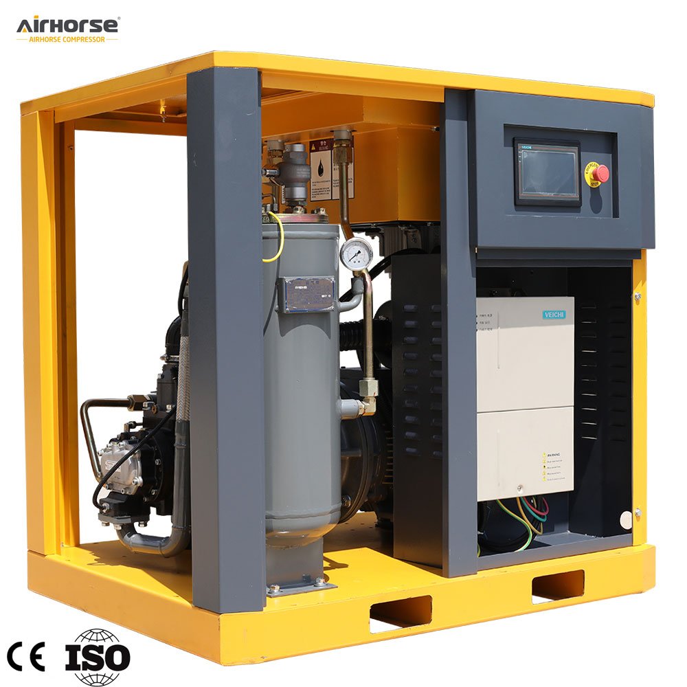 AirHorse 50 hp 10 bar Pm Variable Frequency 37kw 50hp Industrial Workshop Screw Rotary air Compressor with Big tank 3 Phase