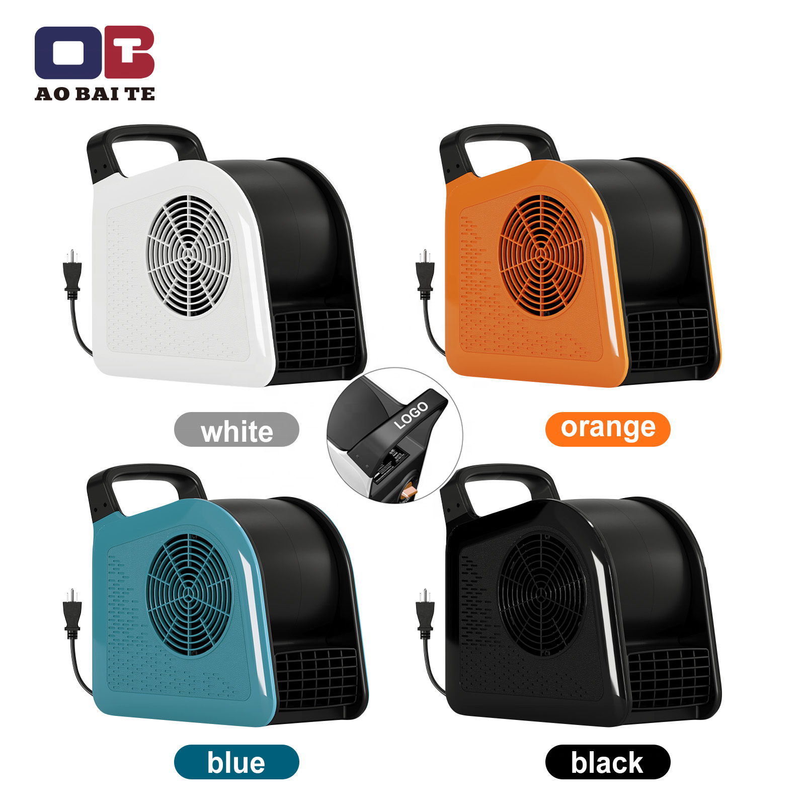 Air Mover 1/3 HP 1000CFM Portable Floor Blower Fan Carpet Dryer Ventilating with 4 Blowing Angles and Time Function Commercial