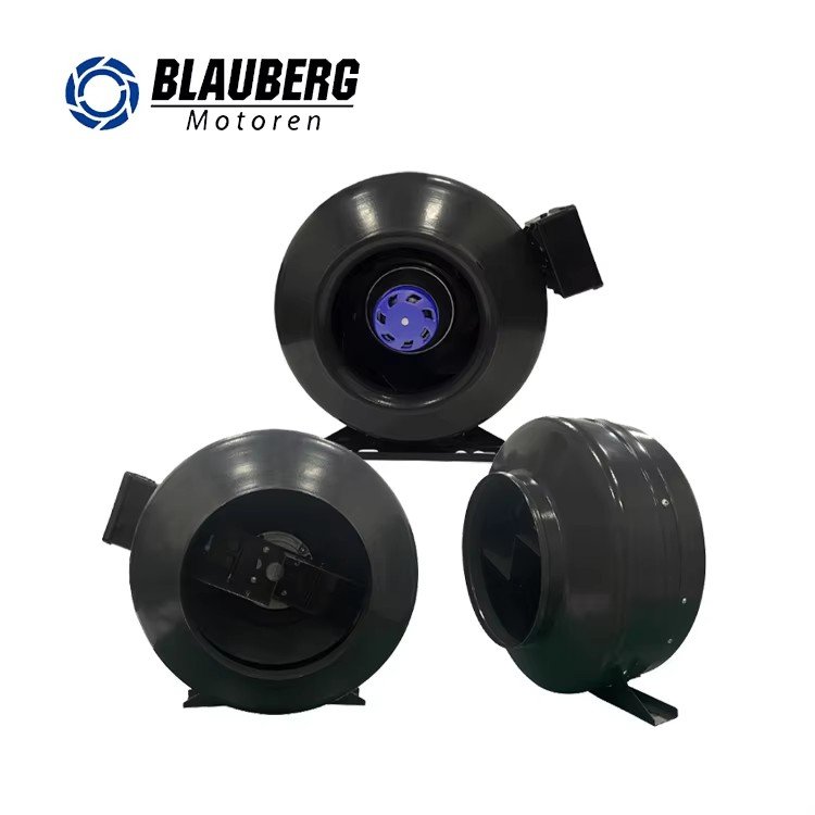 Blauberg UL Certified 125mm EC Duct Fan 120V 85W IP55 Rating and Plastic Impeller for Superior Efficiency and Safety