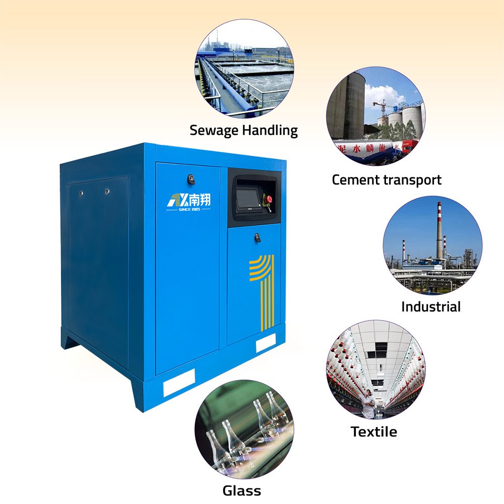 Industrial Compression Equipment Manufacturers 7.5kw 11kw 15kw 22kw 37kw 55kw 75kw Vsd Electric Screw Air Compressor