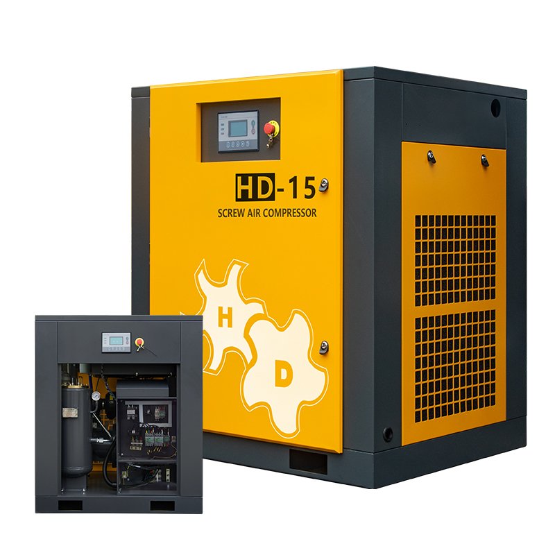 HANDE Screw Air Compressor 15KW 20HP 8/10/12Bar 380v 440v 220v Fixed Speed Power Frequency Direct Drive Industrial Compressor