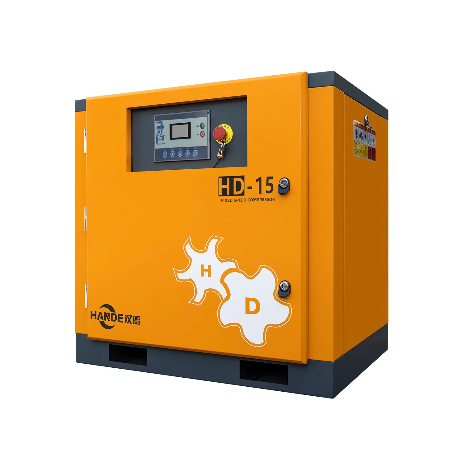 HANDE Screw Air Compressor 15KW 20HP 8/10/12Bar 380v 440v 220v Fixed Speed Power Frequency Direct Drive Industrial Compressor