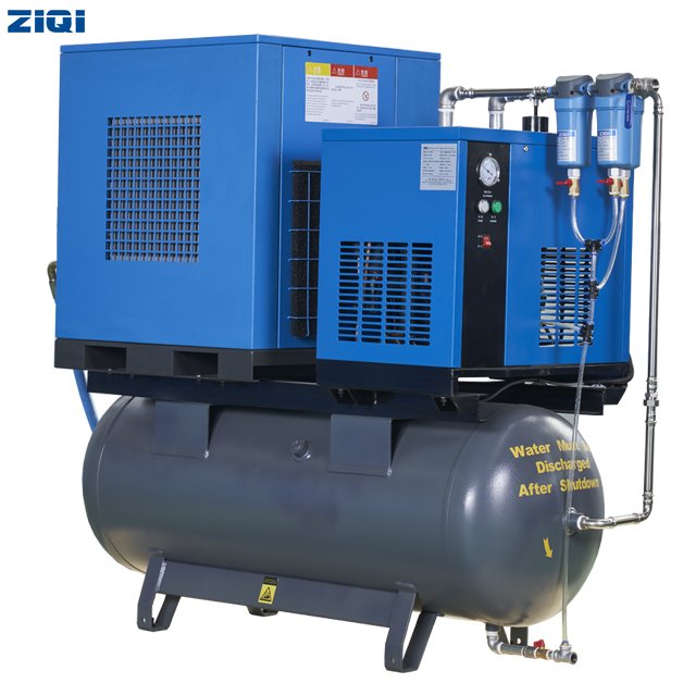 3.7kw 5HP Full Feature Compact Built-in One Single Phase Rotary Screw Air Compressor with Tank Air Dryer and Filter