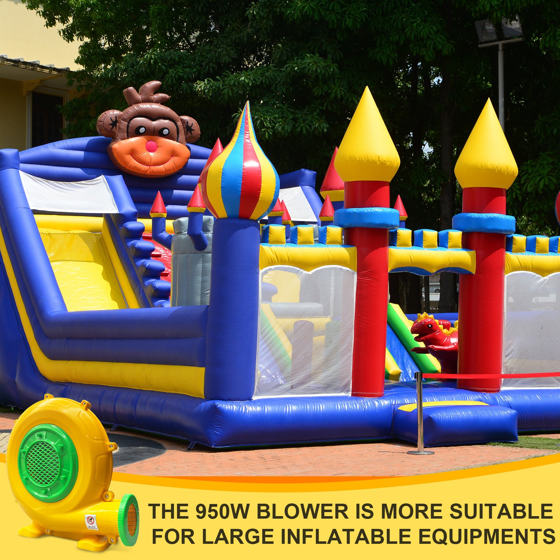 High Quality 680W Blower Large Inflatable Game Trampoline Castle Advertising Inflatable Blower