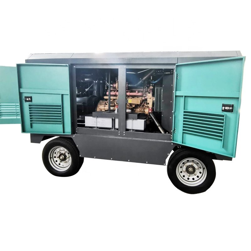 Supc Hot Sale 200cfm-800cfm Portable Diesel Driven Screw Air Compressor with Engine Energy Saving Compressor
