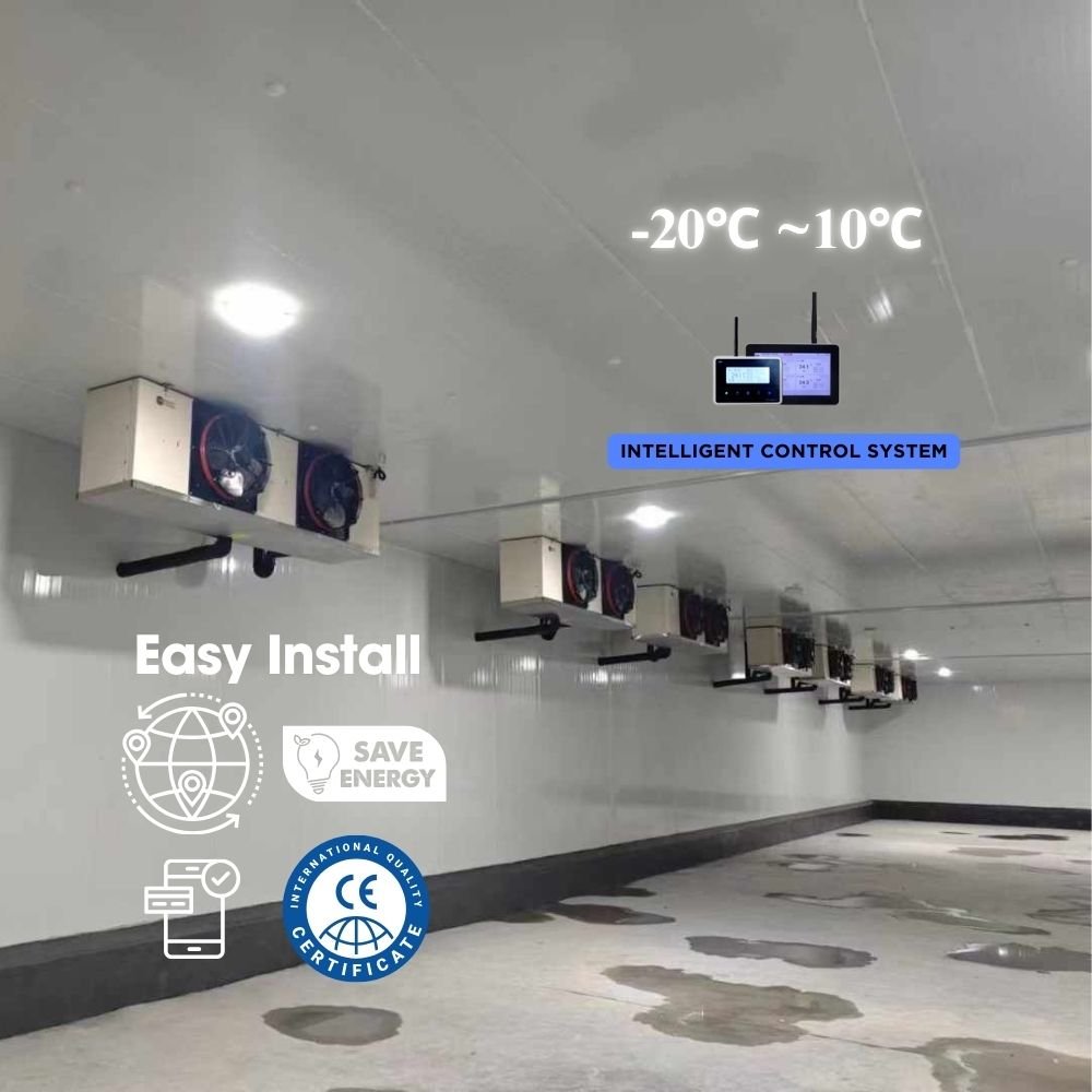 5hp 6hp Low Temperature Cold Room Condensing Unit Air Cooled Walk in Freezer Room Condenser 1hp Industrial Freezer