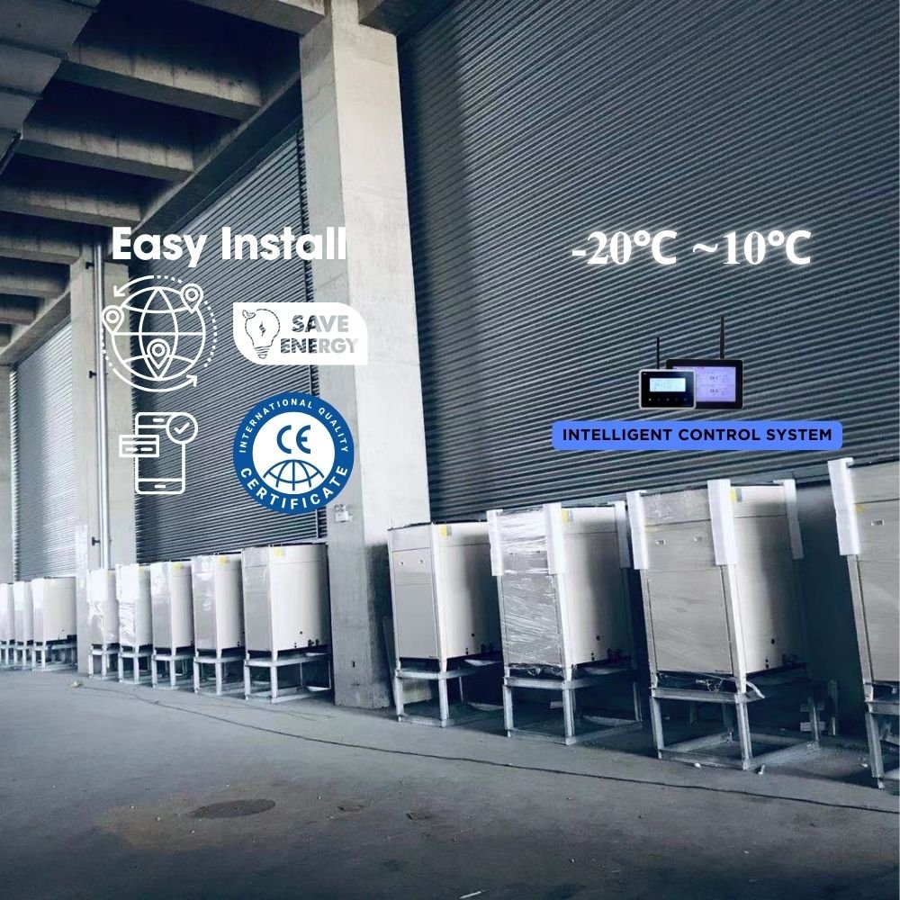 5hp 6hp Low Temperature Cold Room Condensing Unit Air Cooled Walk in Freezer Room Condenser 1hp Industrial Freezer