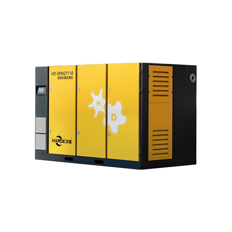 HANDE 110kw Custom Two Stage PM Air Compressor 8Bar 10Bar Air Cooling 380V Variable Frequency Dual Stage Screw Air Compressor