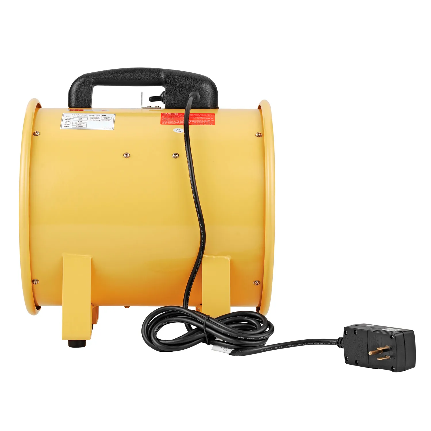 250mm Exhaust Fan Portable High Air Volume Axial Flow Fan Ventilation Fan Industrial Blower With Air Duct
