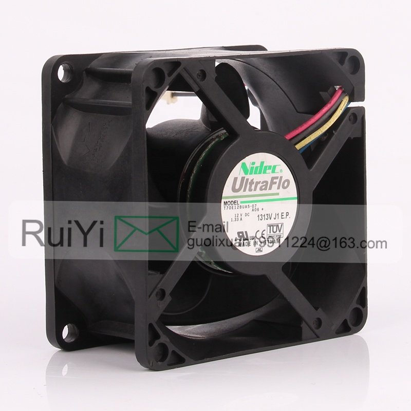 Nidec 24V 48V DC12V 1.33A EC AC 70X70X38MM 7CM 7038 4-wire High Air Volume PwM Heat Dissipation T70E12BUA5-07 Cooling Fan