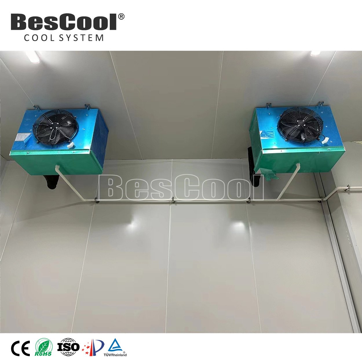 High Efficiency 21.6kw Cooling Capacity 10HP Evaporative Air Coooler for 0 Degrees Cold Room With 750w 1Fan Motor Evaporator