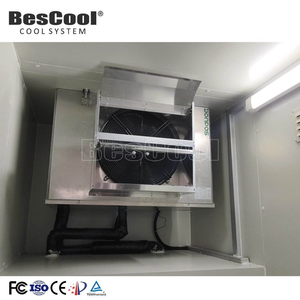 High Efficiency 21.6kw Cooling Capacity 10HP Evaporative Air Coooler for 0 Degrees Cold Room With 750w 1Fan Motor Evaporator
