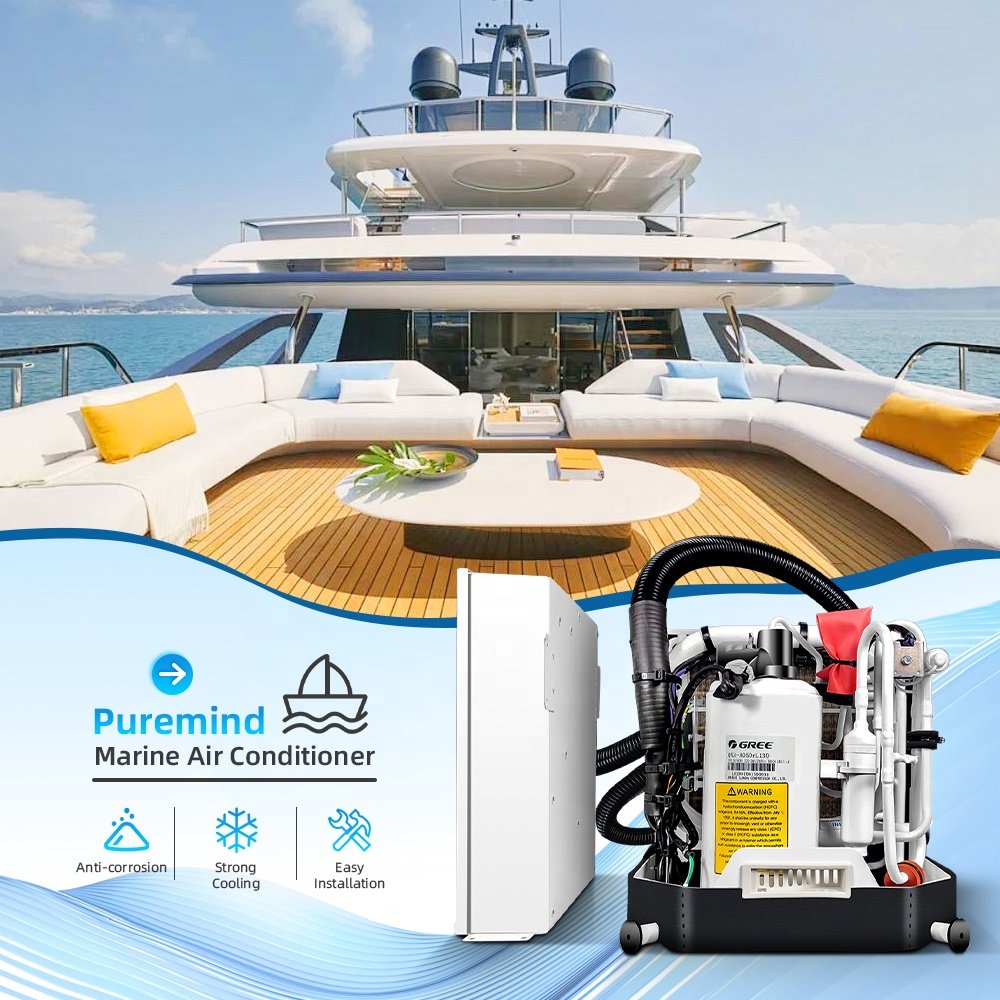 Gree 110V 220 Volt Self Contained Marine Air Conditioning System 9000 12000Btu Industrial Boat Air Conditioner for Vessel Yacht