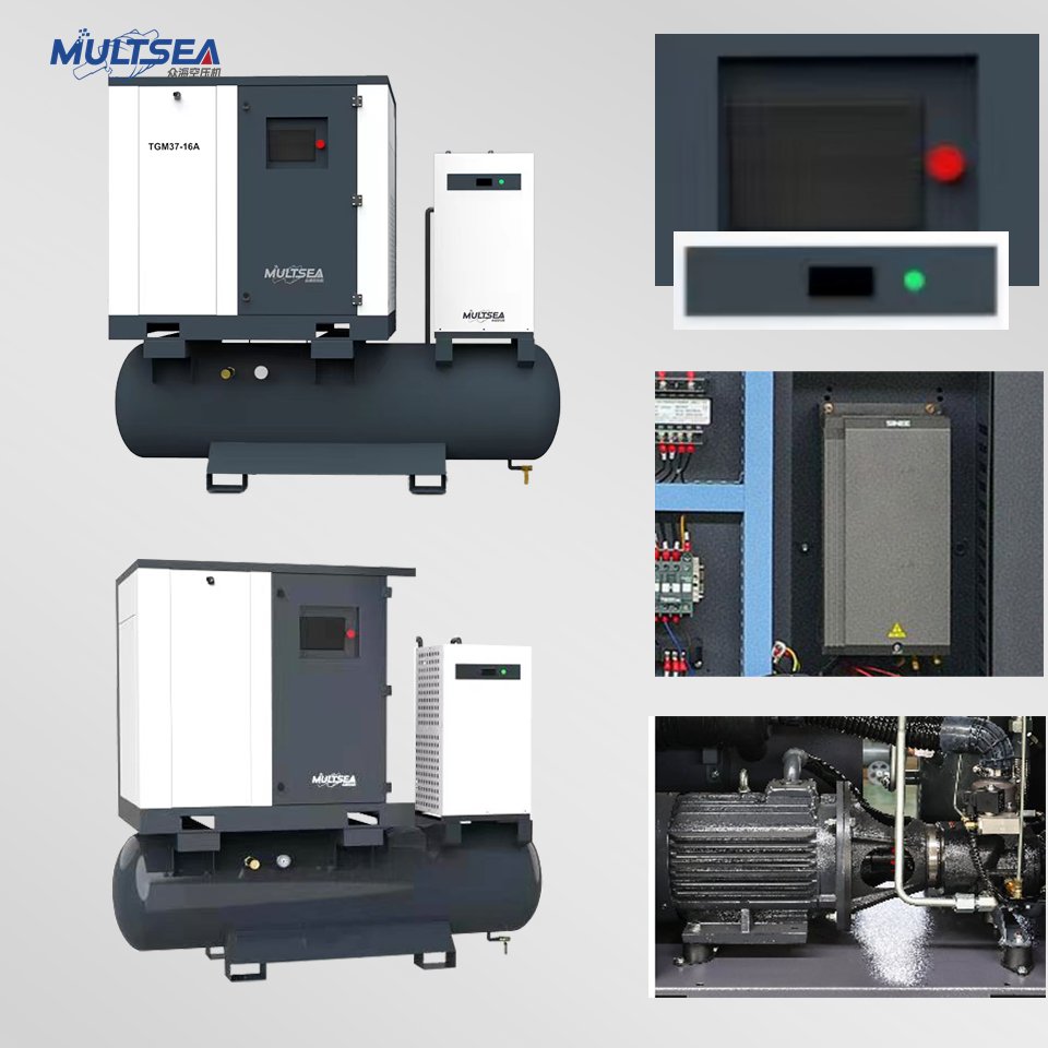 Rotary Type Air Compressor 7.5kw 11kw 15kw 22kw 8bar 10bar 16bar Screw Air Compressor With Air Tank