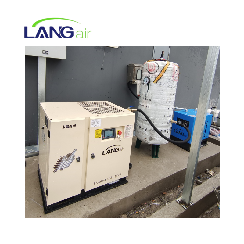 Langair 110kw 150HP Silent Bipolar Permanent Magnet Frequency Conversion Screw Air Compressor, High Efficiency & Energy Saving