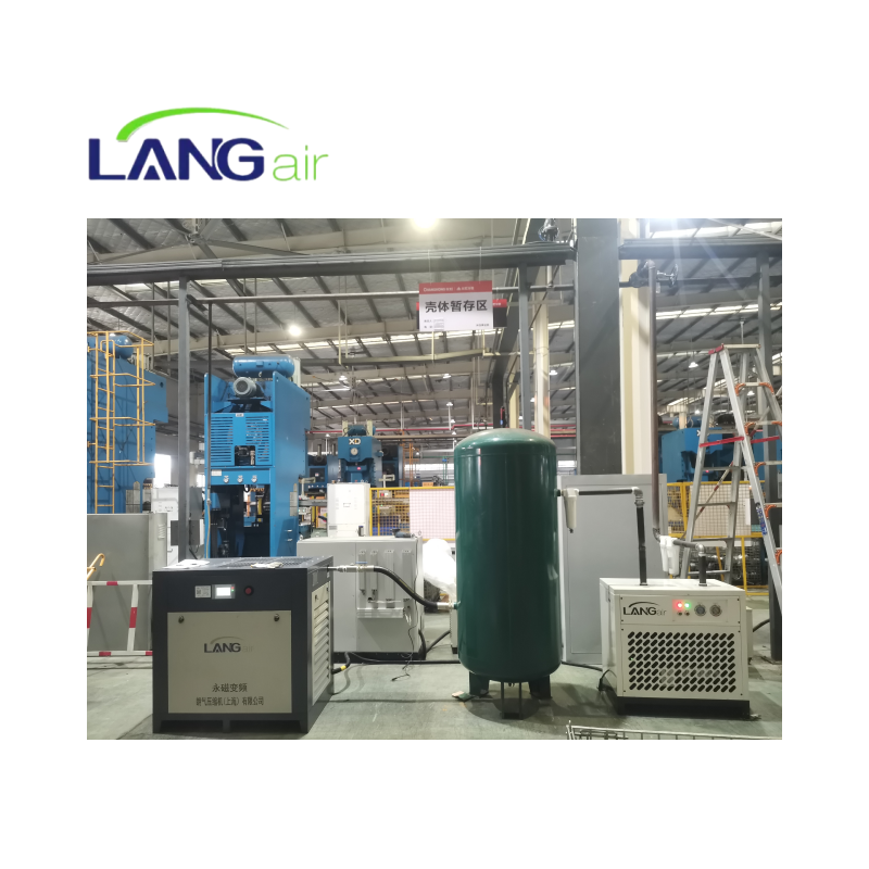 Langair 110kw 150HP Silent Bipolar Permanent Magnet Frequency Conversion Screw Air Compressor, High Efficiency & Energy Saving