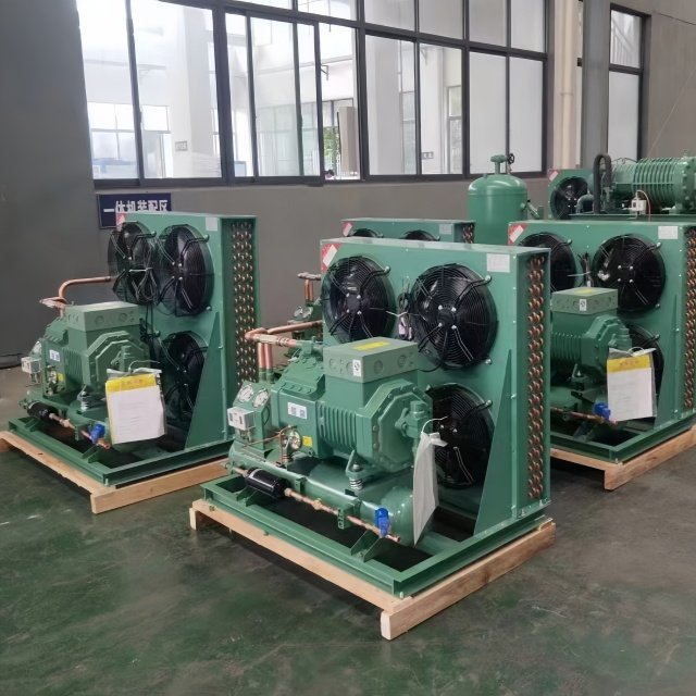Industrial Air Cooled Evaporative Cooling Machine 20KW Piston Compressor Refrigeration Condensing Unit