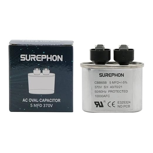 5 uF 5 MFD 370V Run Capacitor CBB65 Air Conditioner Capacitors for Fan Motor Start, Heat Pump, or Condenser Straight Cool