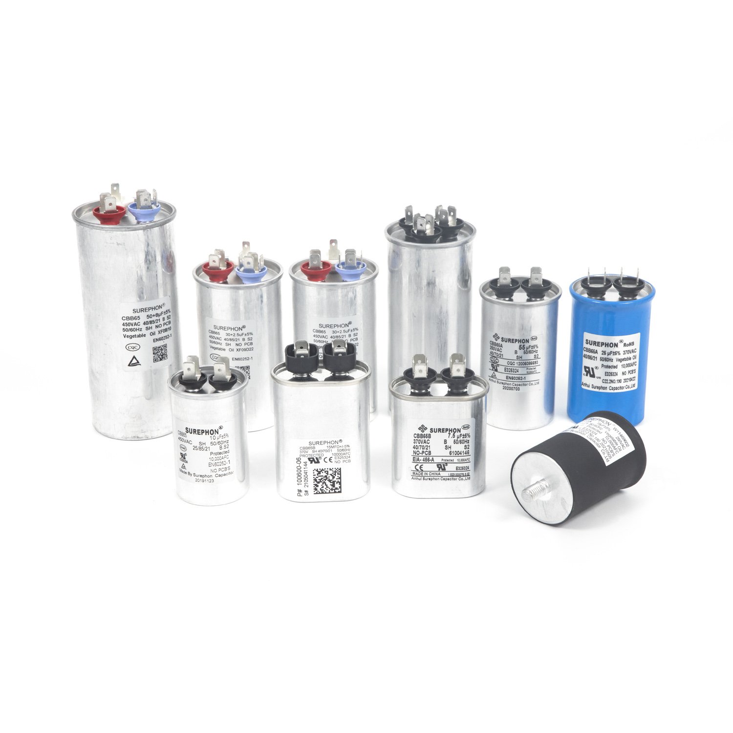 5 uF 5 MFD 370V Run Capacitor CBB65 Air Conditioner Capacitors for Fan Motor Start, Heat Pump, or Condenser Straight Cool