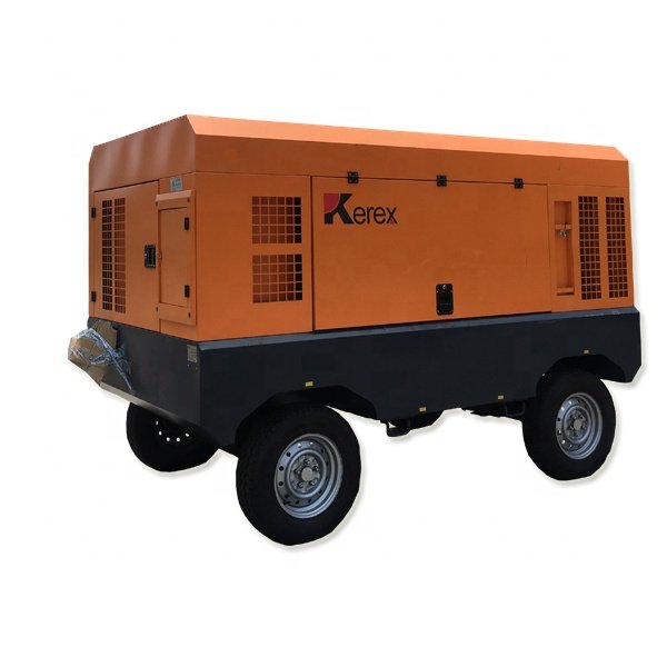 Diesel Engine 132kw Screw Portable air Compressor Four Wheels Portable Mining Screw air Compressor