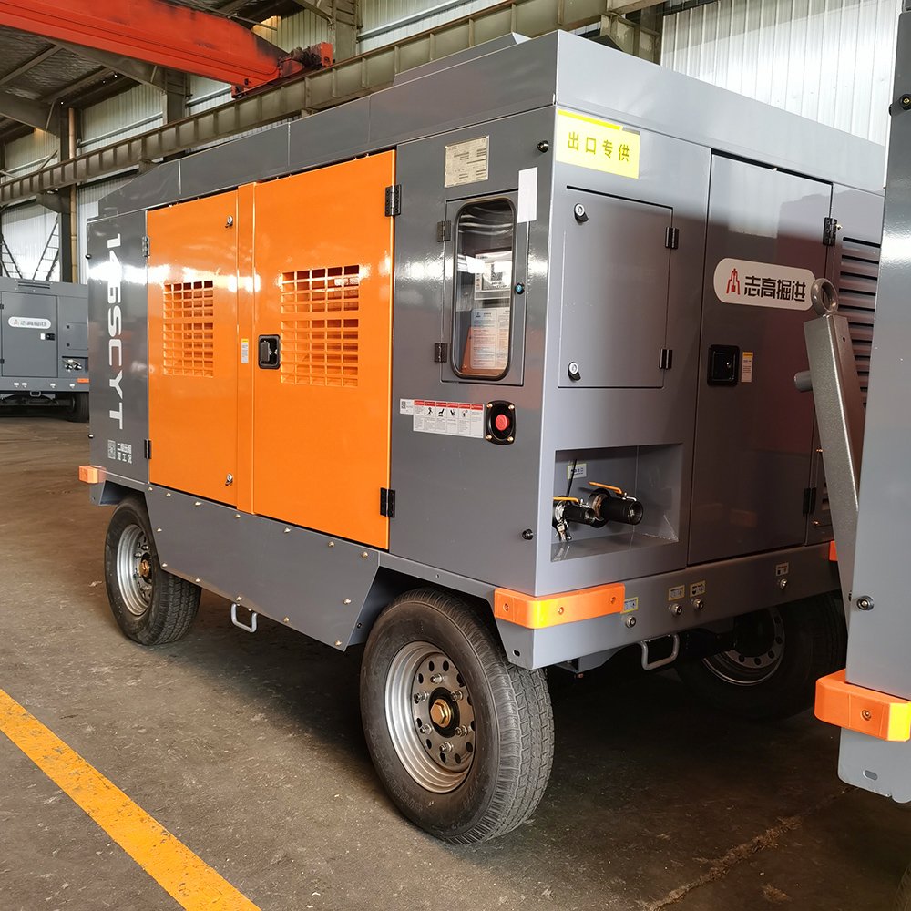 608cfm 12bar Diesel Engine Screw Compressors Portable air Compressors for Construction Work Mining Industry