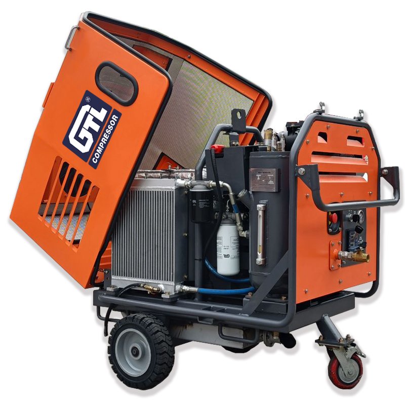 GTL POWER MMDS70S10F-NR2 70cfm 10bar Durable DIesel Screw Portable Air Compressor