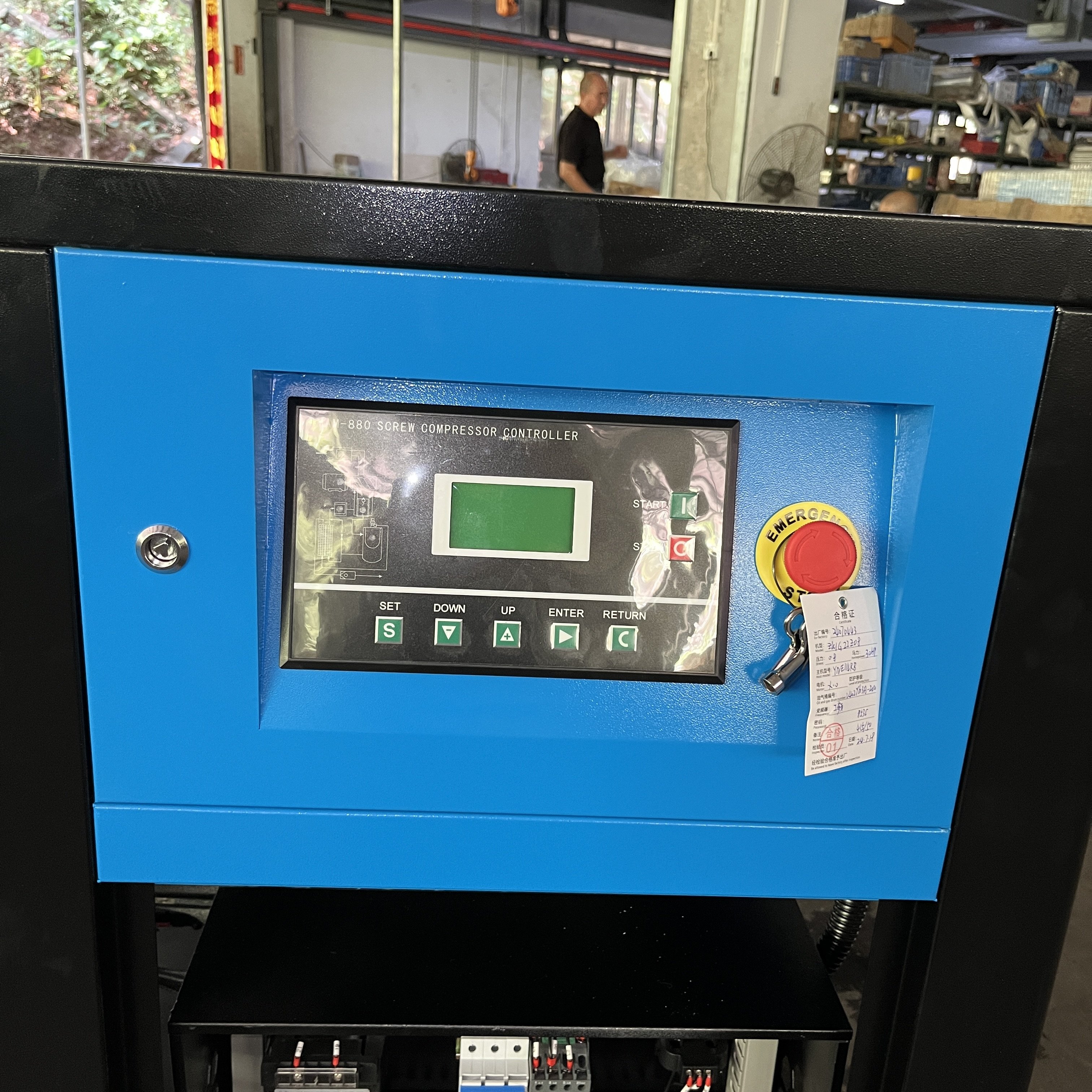 CE Certified 30HP 22KW IP54 Fixed Speed Screw Air Compressor 220V/60HZ 380V/50HZ 3 Phase 8Bar Pump Engine Motor Gear IP54