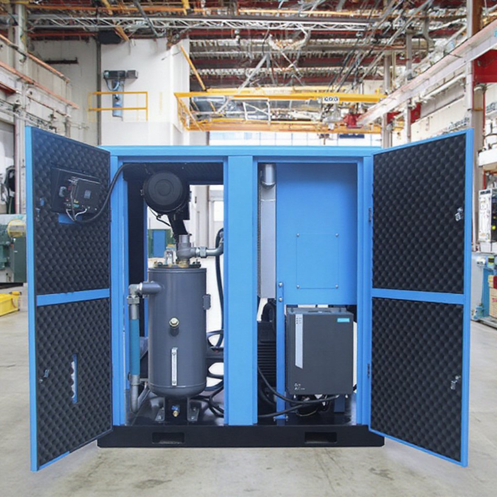Nanxiang AIR COMPRESSOR China 7.5-22kw 10ph 30ph High Pressure Electric Silent Rotary Screw Air Compressor for Industrial