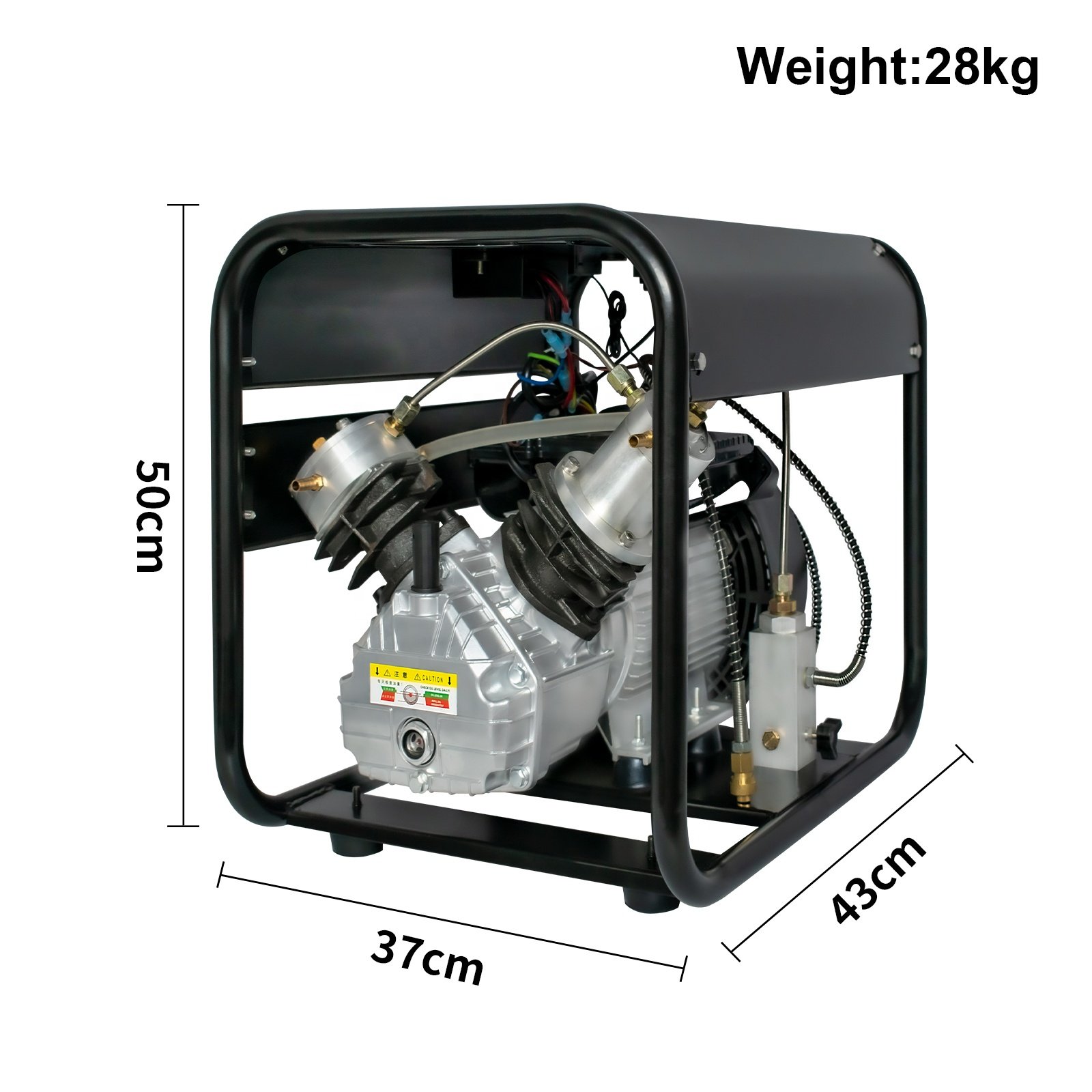 GP OEM Wholesale Portable Auto Stop 4500psi/300bar/30mpa Snorkeling Paintball Scuba Diving Double Cylinder PCP Air Compressor