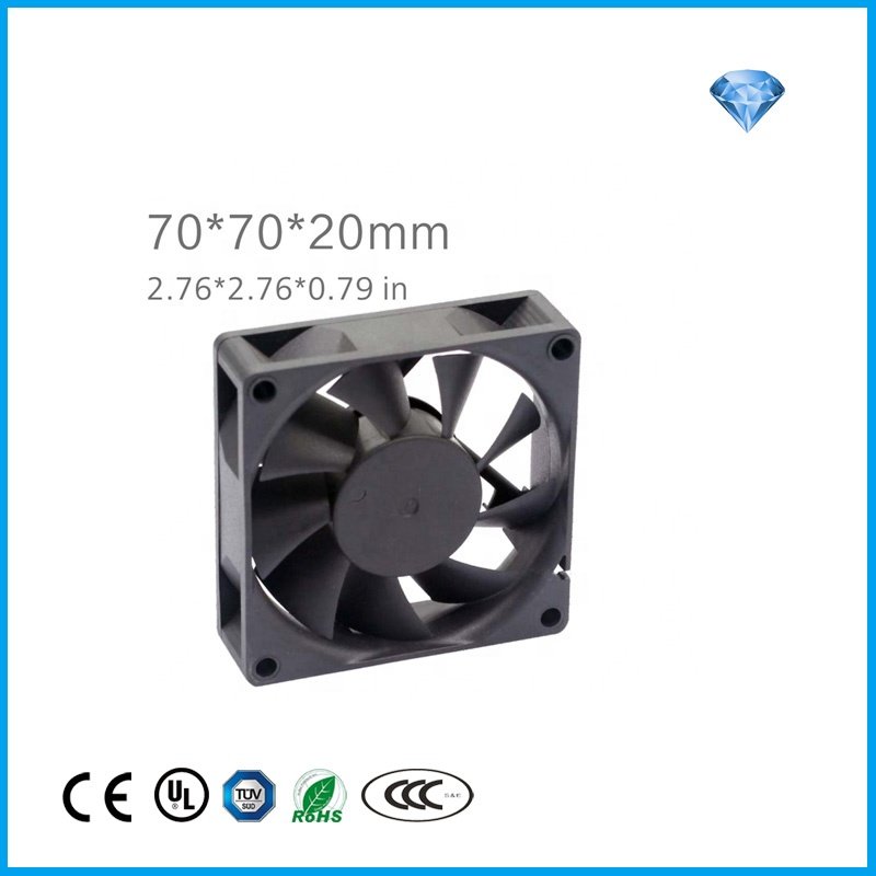70x70x20mm DC12V 24V 48V Axial Flow Heating Zhongshan 4300RPM Dc Cooling Fan Industrial Tower China Ventilation Fans