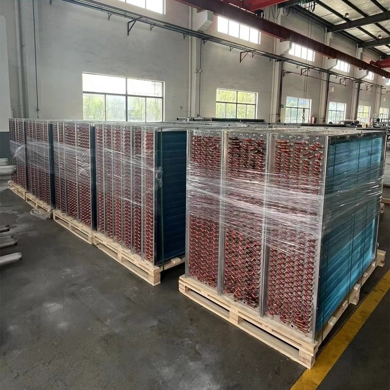 Water to Air Copper Tube Aluminium Fin Plate Type Air Water Heat Exchangers Evaporators Coils for Wood Boiler Furnace