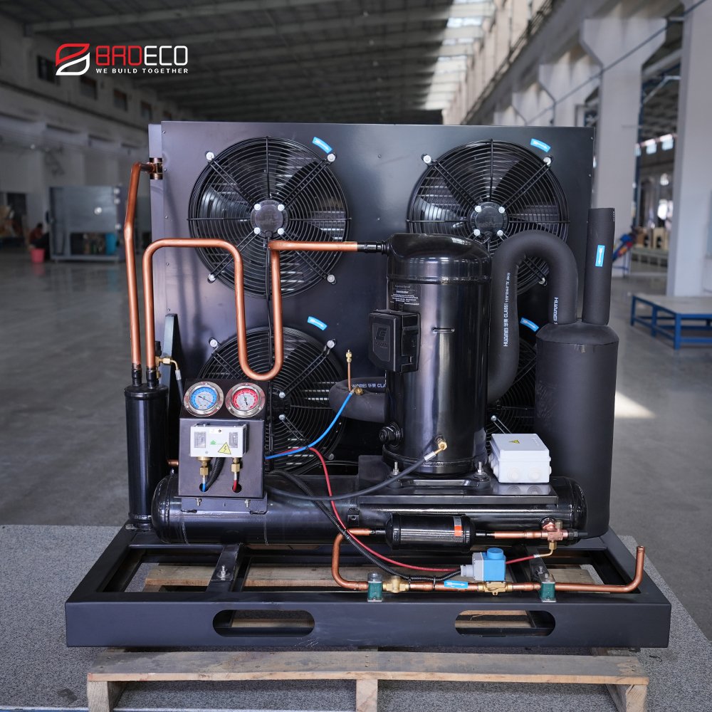 Factory 3hp 5hp 6hp 10hp Germany Air Cooled Compressor Condensing Unit for Supermarket Cooling System Refrigeration