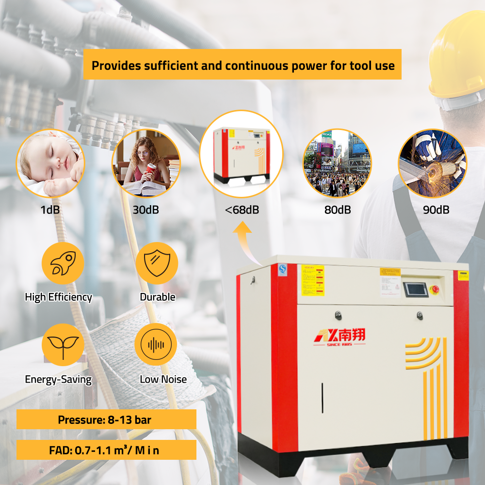 Industrial Air Compressor Low Noise Direct Drive 37 Kw 50 Hp 215cfm Screw Air Compressor With Ce