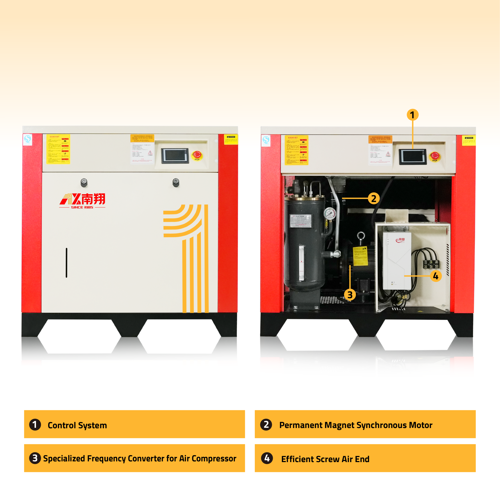 Industrial Air Compressor Low Noise Direct Drive 37 Kw 50 Hp 215cfm Screw Air Compressor With Ce